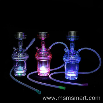 Customnewest design led shisha pocket plastic mini hookah